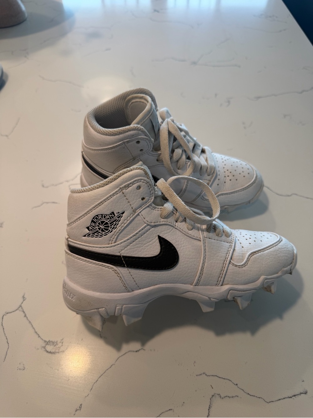 Nike Kids White and Black High-Top Sneakers